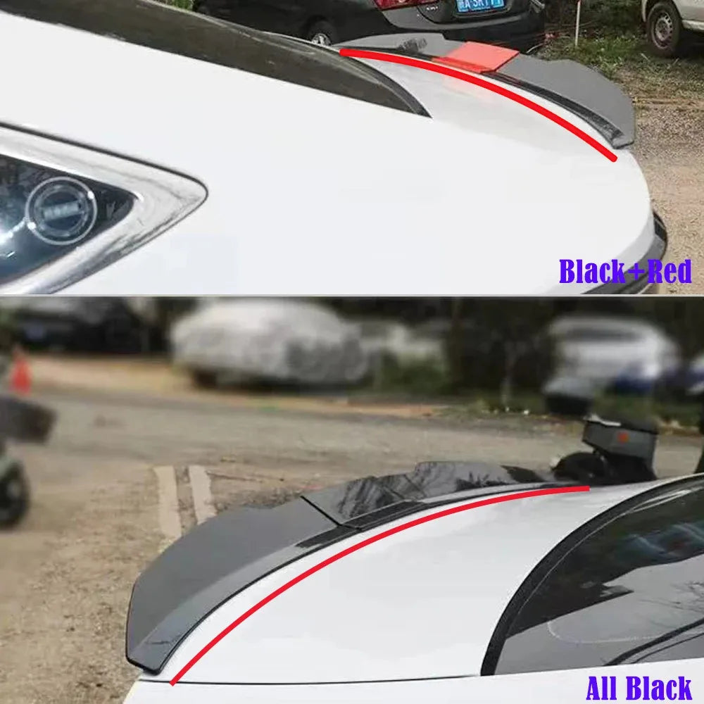 Universal 3pcs Sedan Rear Trunk Tail Rear Wing Spoiler 46.06-50.0inch Adjustable DIY Refit Boot Wings Spoiler Car Accessory