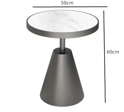 Luxury Round Side Table with Marble Top and Metal Base Modern End Table for Small Space Living Room Bedroom Hotel Use