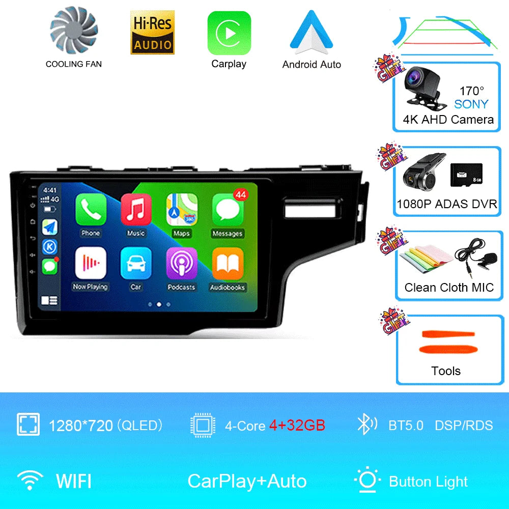 2K Screen Android 16 Carplay Multimedia Radio Player for HONDA FIT JAZZ 2014-2020 DSP 2din Autoradio Stereo Head Unit