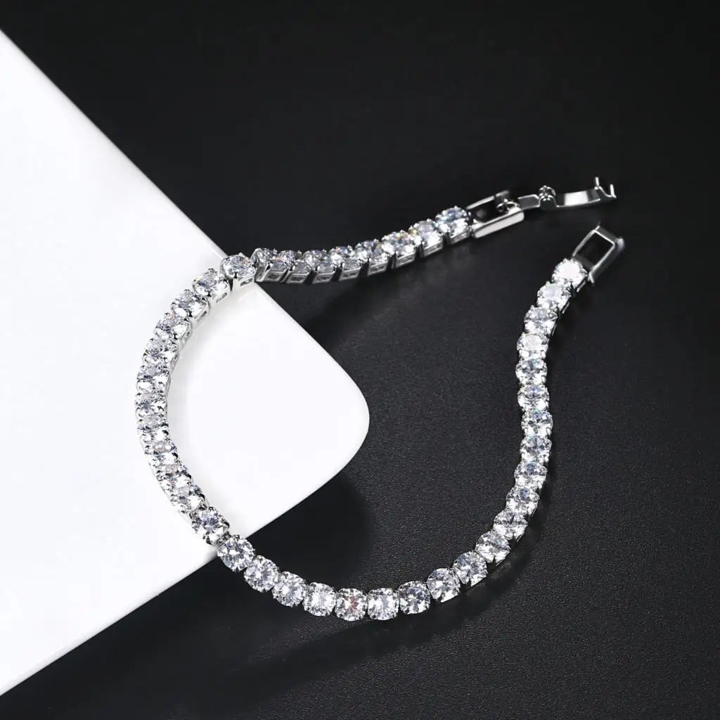 Hip Hop Iced Out 3/4/5mm Crystal Tennis Bracelet for Men Homme Punk Zirconia Women's Chain on Hand Streetwear Trendy Jewelry