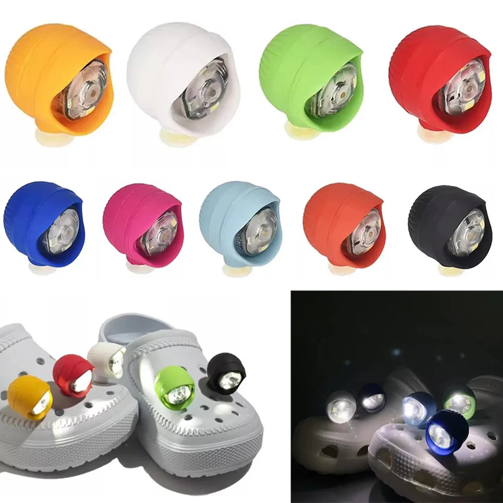 2pcs Shoe Lights, Waterproof Shoe Charms Accessories for Crocs, 3 Light Modes for Camping Dog Walking, for Adult Kid Gift