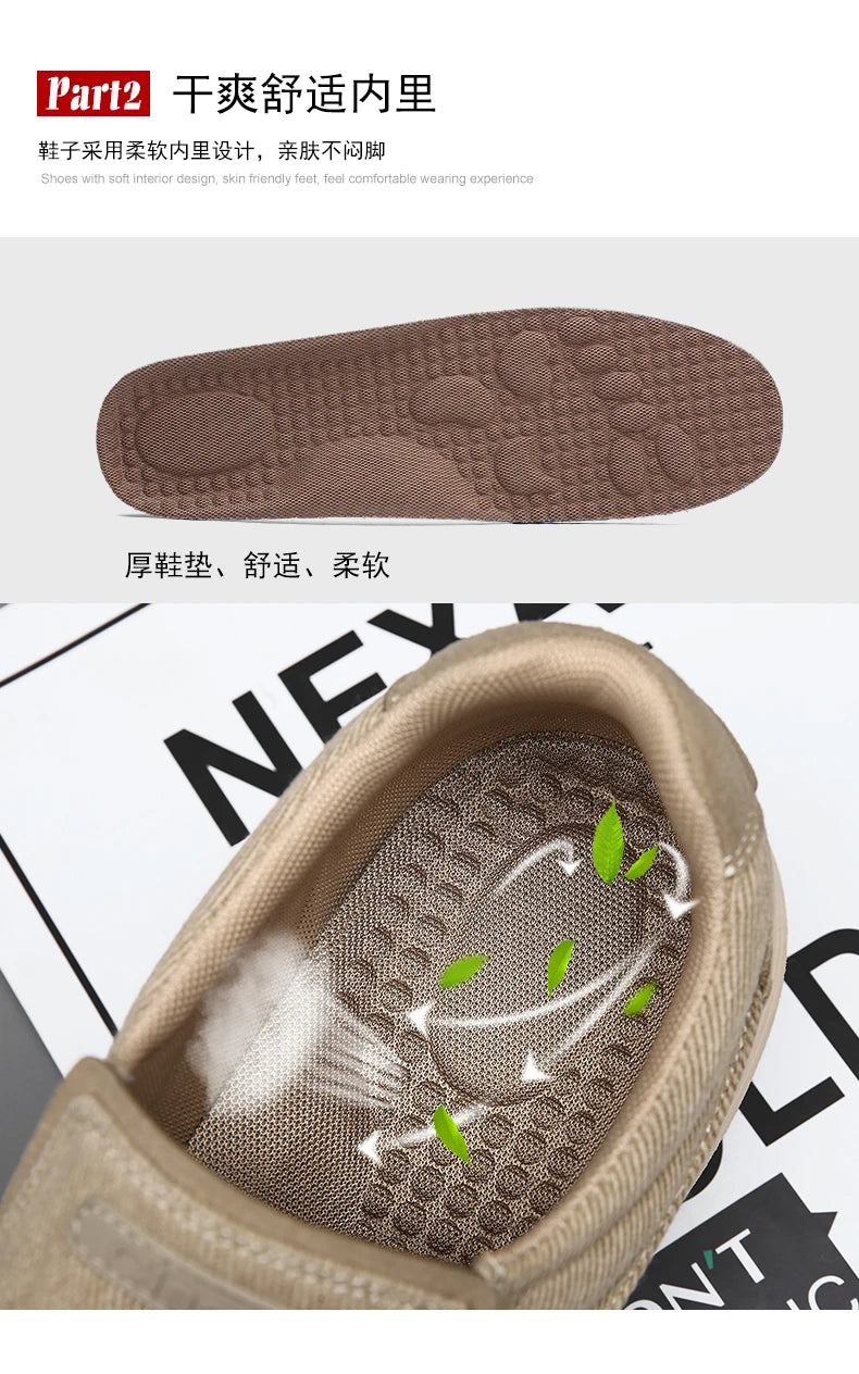 Men's Lightweight Canvas Loafers for Outdoor Hiking Camping Casual Sports Running Jogging Shoes Size 39-48