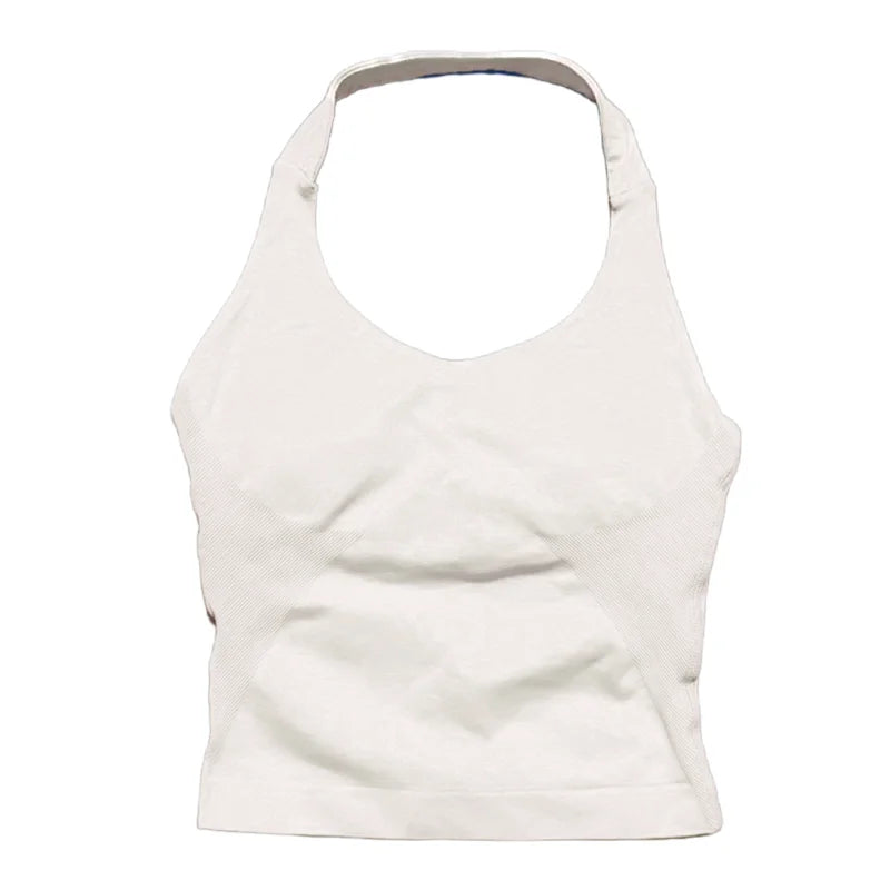 Women Sports Yoga Vest Running Gym Top Fitness Quick-Dry Workout Vest High Elastic Yoga Tank Top Gym Seamless Workout Sports Bra