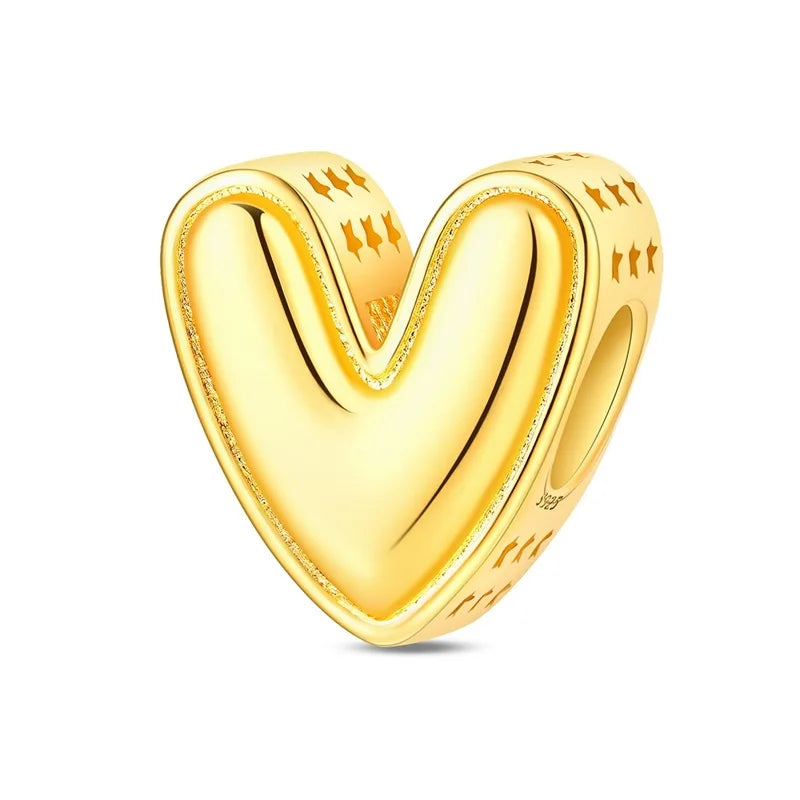 New Hot Sales 925 Sterling Silver 26 Golden Letters Charms Bead Fit Original Bracelet DIY Women Birthday Jewelry Gifts