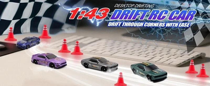 4WD RC Drift Car 1:43 Remote Control Cars Truck 4x4 Racing Drifting 2.4G Radio Mini Vehicle Model Toy Gift for Adults Kids Boys