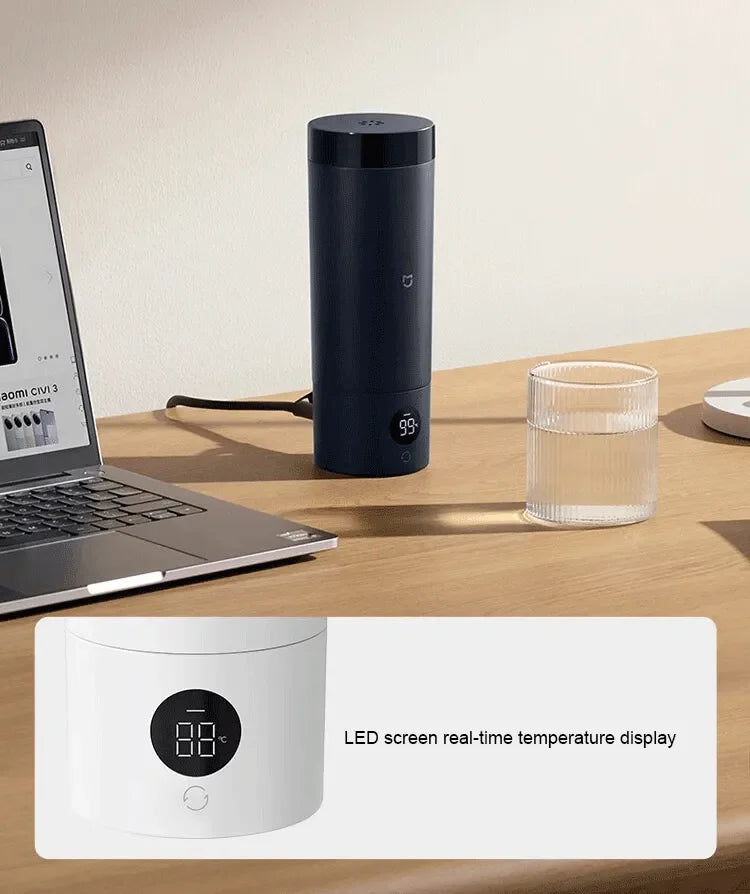 XIAOMI Mijia Portable Electric Kettle 2, 350ml Travel Water Boiler & Insulate Cup 2 in 1, 6 Temperature, 300W for Hotel Dorm