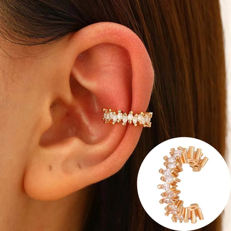 1Pc Hot Sale Horse Eye Zircon Earcuff Clips On Earring for Women Girls No Fake Piercing Cartilage Earrings Ear Ring Without Hole