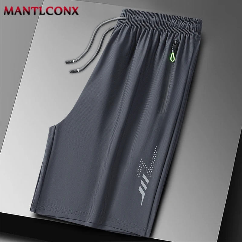 New Fashion Sports Shorts Men Elastic Waist Shorts Male Breathable Quick Dry Comfortable Men's Short Pants Men Bottom Black XXXL