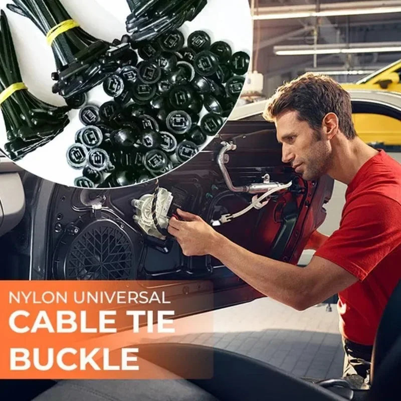 Universal Nylon Cable Tie Buckle Auto Fastener Screw Replacement Clip Car Fender Trunk Engine Guard Panel Wire Management Secure