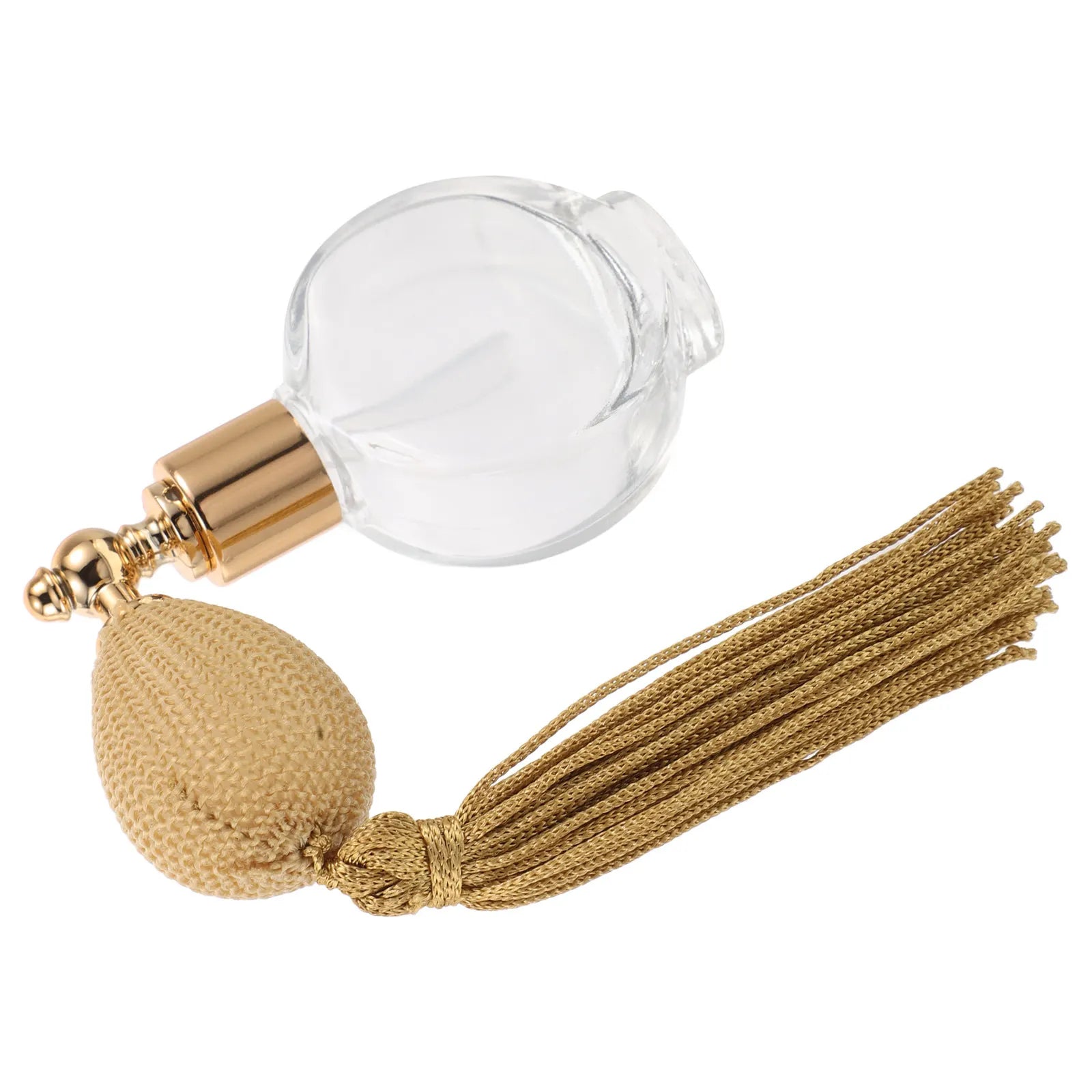 Small Vintage-Inspired Refillable Glass Spray Bottle Bulb Atomizer with Tassel Fine Mist Perfume Dispenser for Travel Body