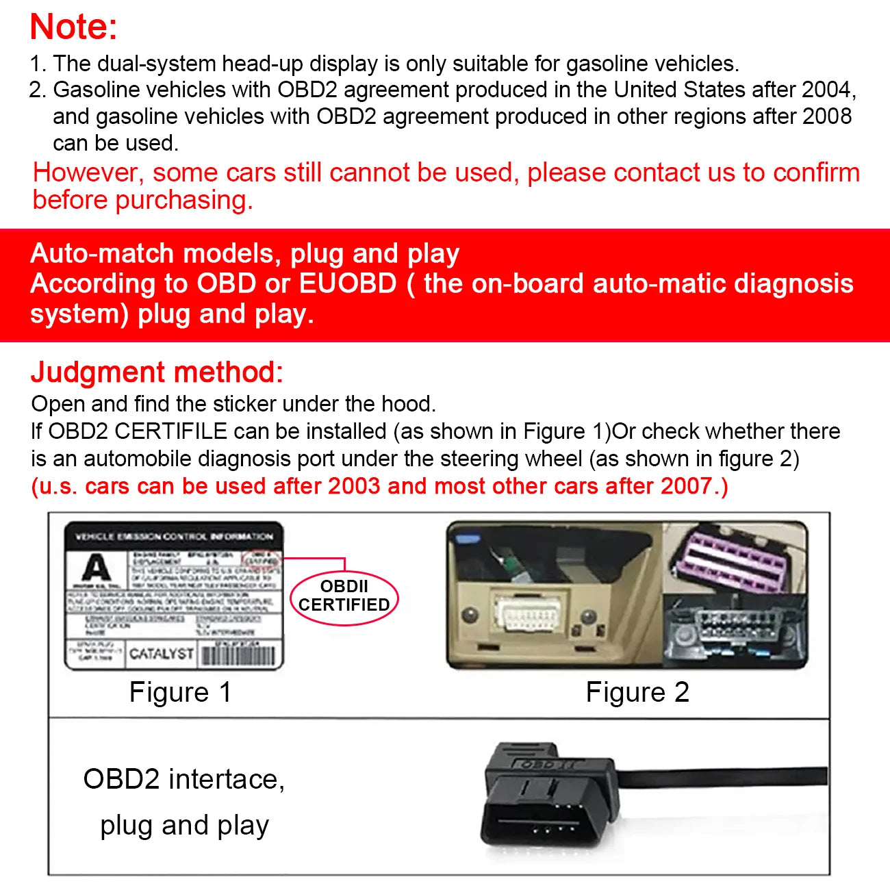 Head Up Display OBD2+GPS Smart Gauge Car HUD Speedometer Turbo RPM Alarm for Car Truck