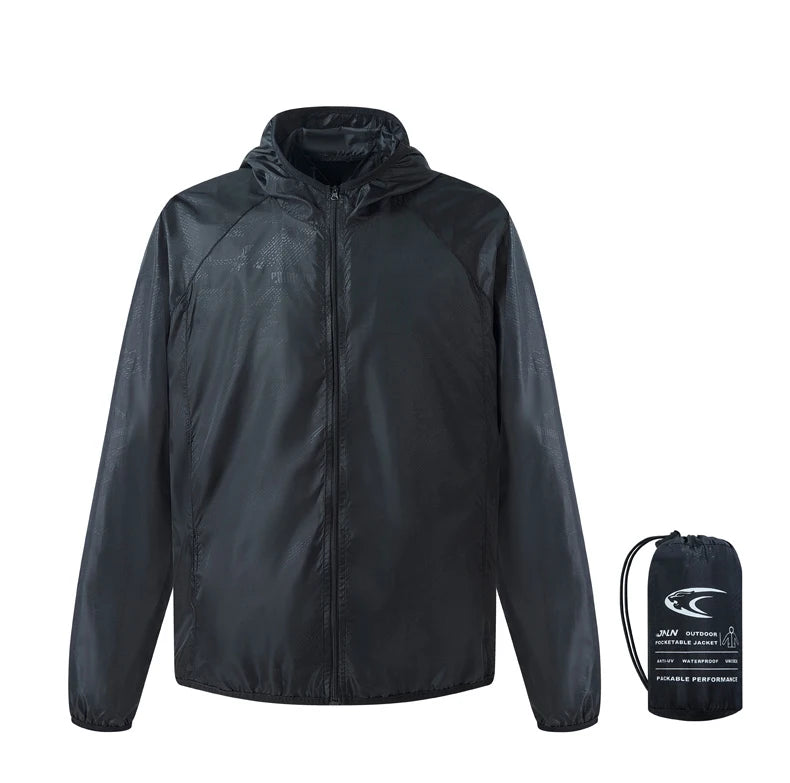 JNLN Camping Rain Jacket Men Women Waterproof Sun Protection Clothing Fishing Hunting Clothes Quick Dry Windbreaker With Pocket