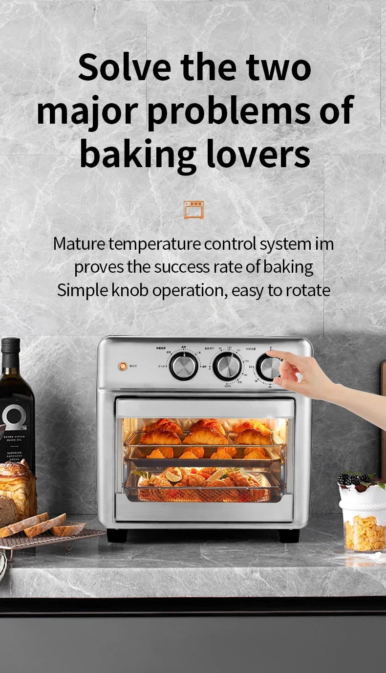 13L Air Fryers 26L Large Capacity Electric Fryer Oven Oilless Cooker Visible Window Household Kitchen Deep Fryer without Oil