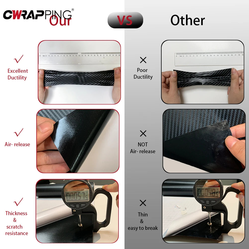 2D-9D Carbon Fiber Wrap Waterproof Car Stickers Vinyl Auto Tuning Motorcycle Stickers Glossy Matte Black Car Adhesive Vinyl Wrap