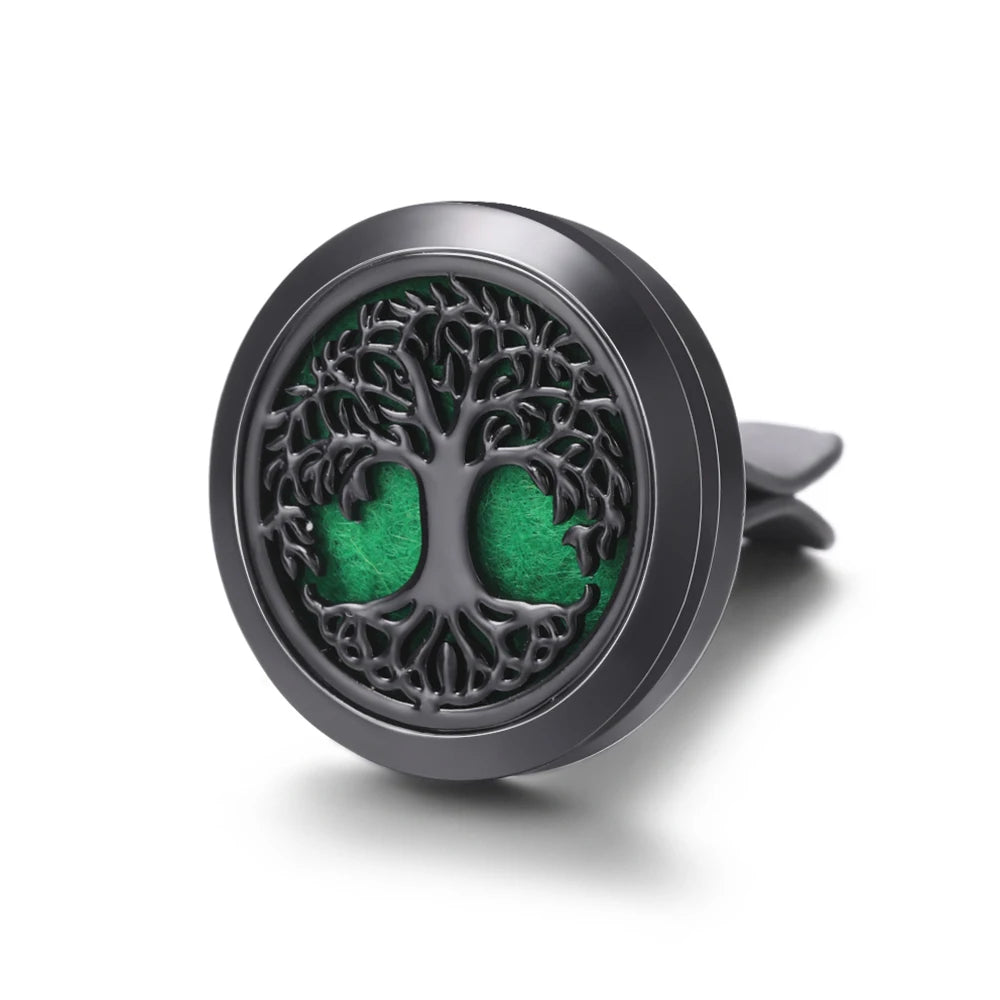New Car Air Freshener Diffuser Clip Black Hollow Pattern Aromatherapy Lockets Essential Oil Perfume Pendant Car Ornaments Gift