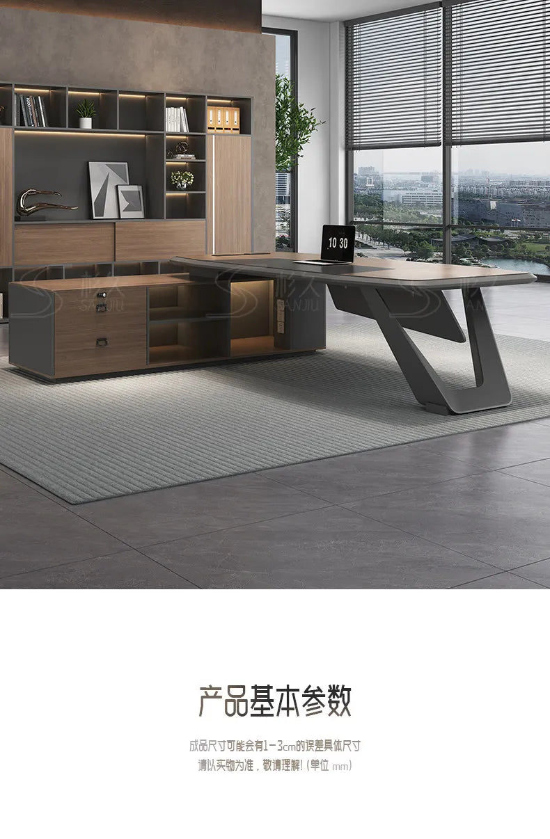 European Modern Office Desk Wooden Computer Gaming Decoration Drawer Office Desk Luxury Storage Meuble Bureau Home Furniture