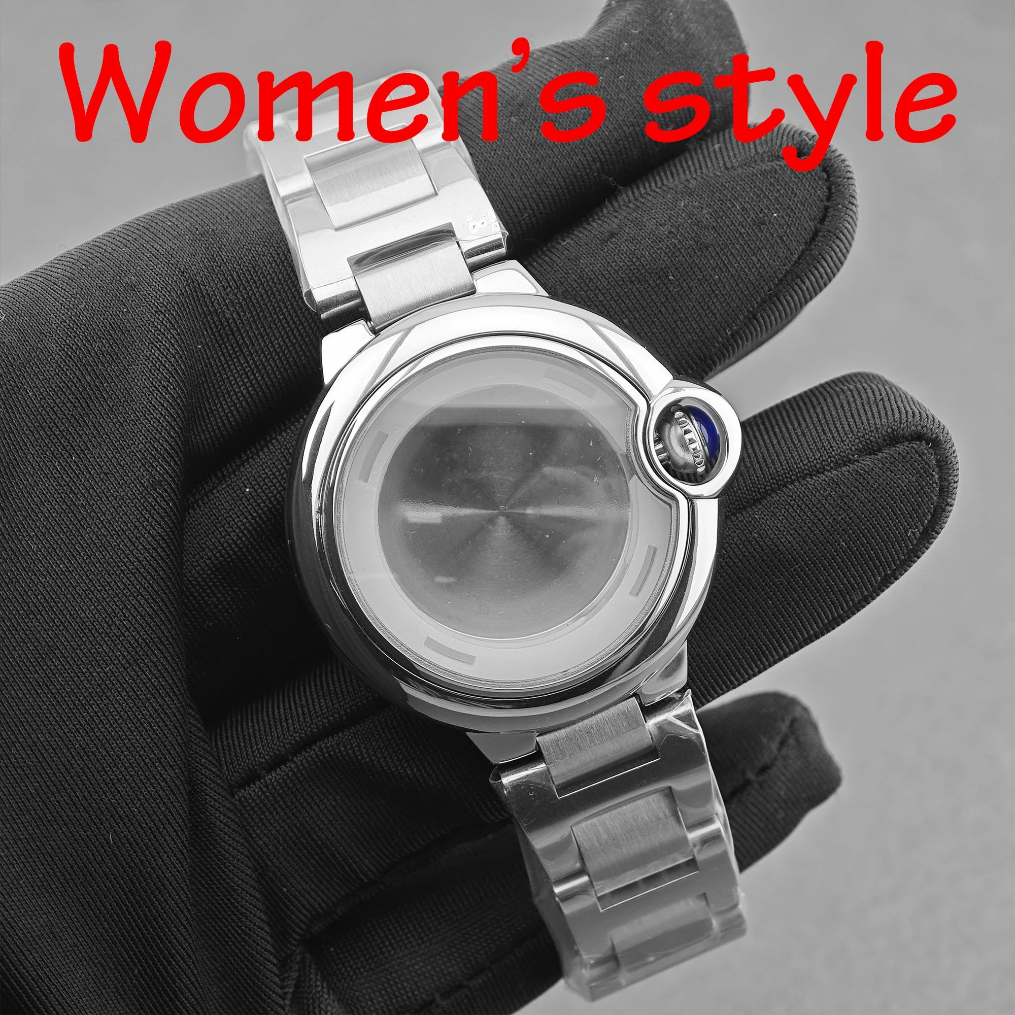 Watch case set Couple-style sizes 42mm/32.8mm stainless steel material suitable for Miyota 8215 / ST6 movements butterfly clasp