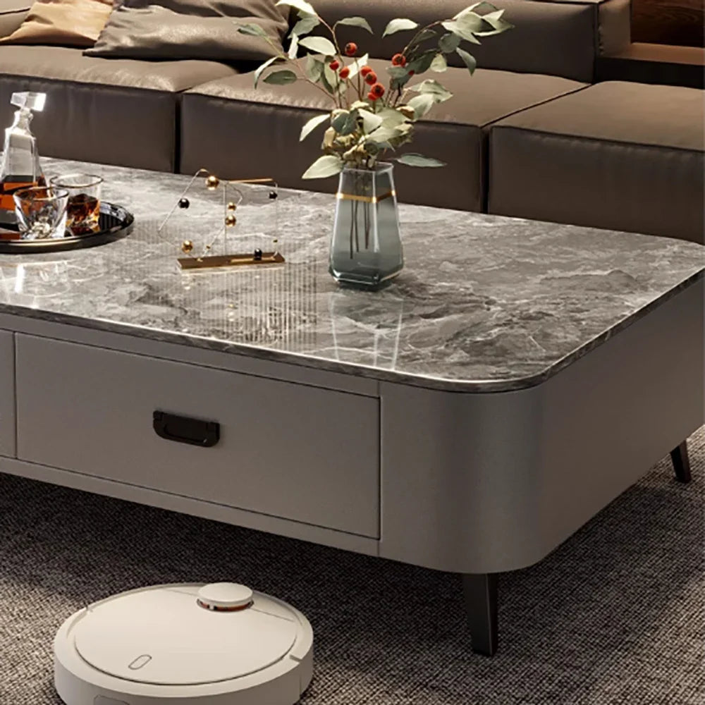 Luxury Marble Effect Coffee Tables Modern Design Square Storage Coffee Tables Minimalist Aesthetic Stolik Kawowy Home Furniture