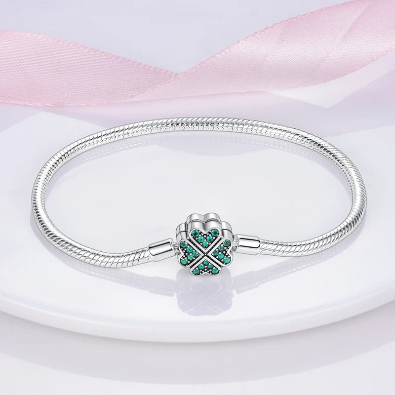 Bracelet Original 925 Sterling Silver Charm Bracelet 17-20CM Love Heart Pave Zirconia Bracelet for Women DIY Charm Jewelry Gifts