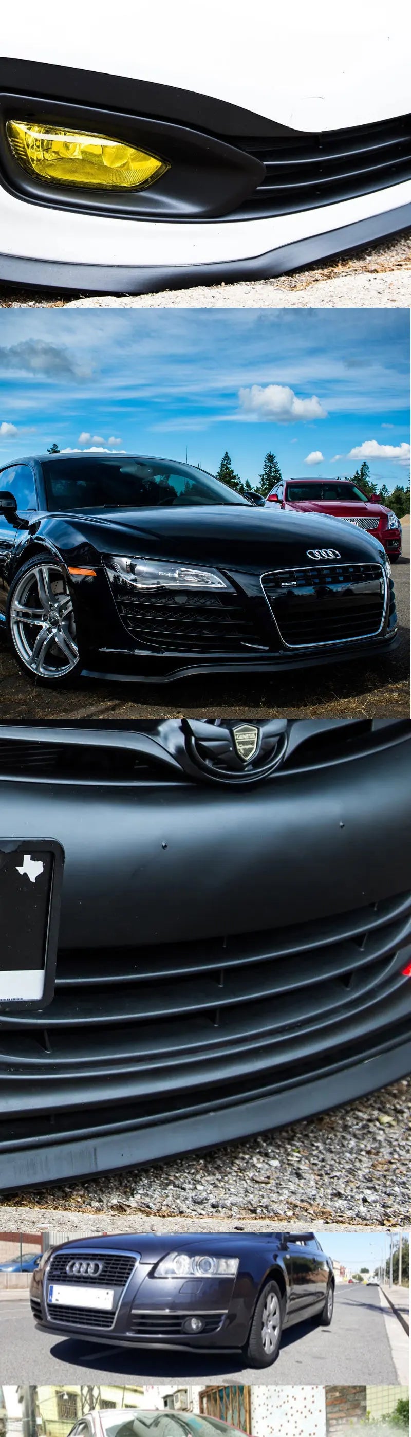 Car Front Bumper Lip Splitter Spoiler Rubber Skirt Protector Body Trim Bumper Lip Strip Car Side Skirt