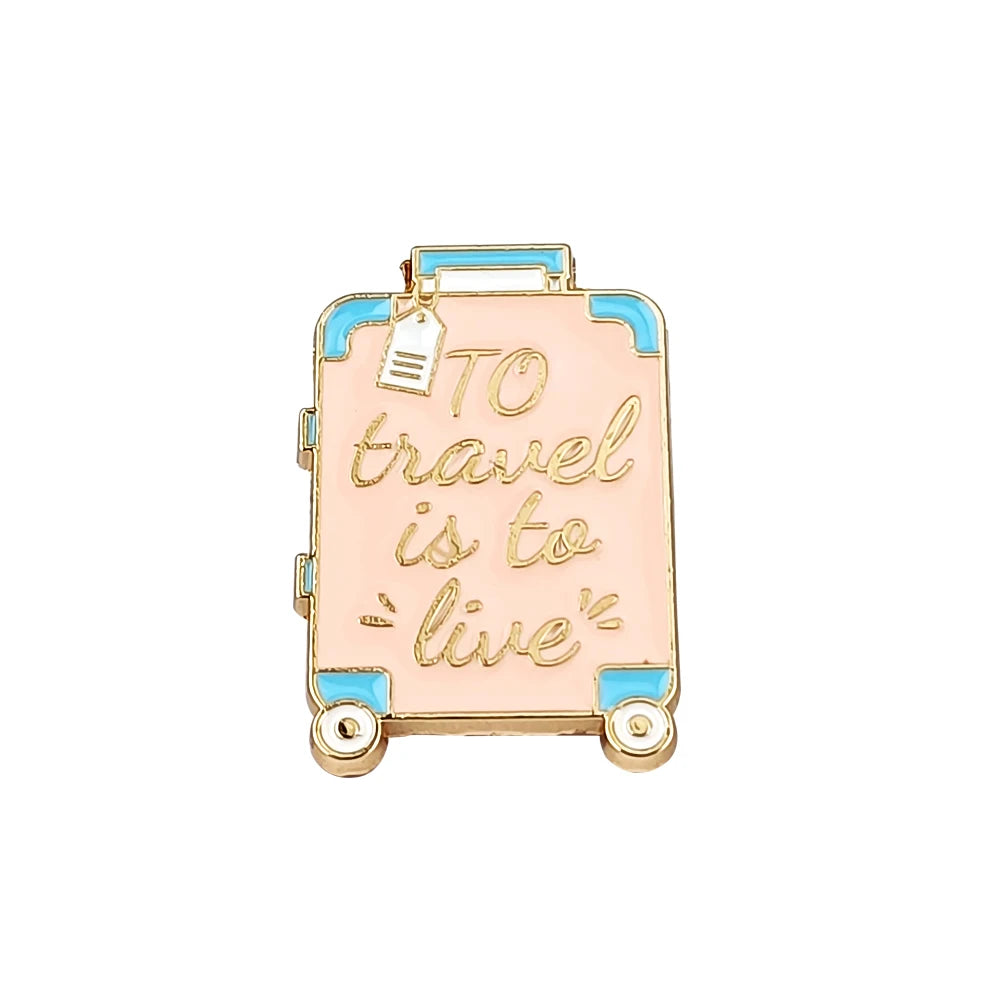 Cartoon Plane Earth Adventure Travel Life Enamel Pin Brooch Cartoon Women Men Denim Jackets Lapel Backpack Badges Accessories
