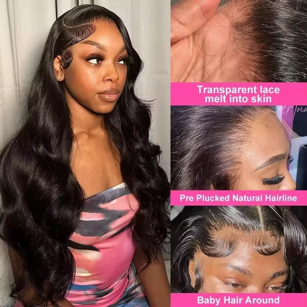 Raw Peruvian Body Wave 250% Density 40 42 inch 13x6 HD Lace Front Human Hair Wigs 13x4 Frontal Wigs Women Glueless Closure Wigs