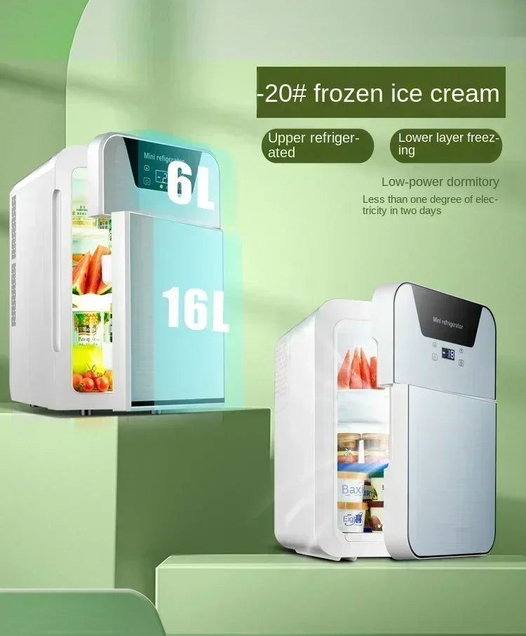 220V Mini Refrigerator Small Household Dormitory Car Mounted Refrigerator Mini Student Refrigeration Single Person Small  AG