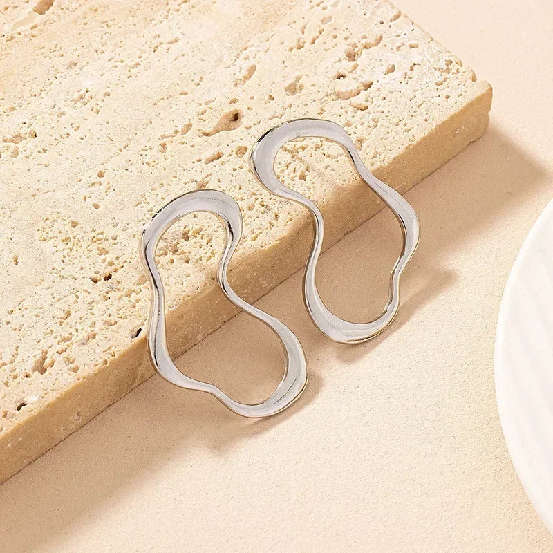 Exaggeration Ocean Style Shell Texture Stud Earrings for Women Trendy Accessories Personalization Jewelry Earrings Daily Wear