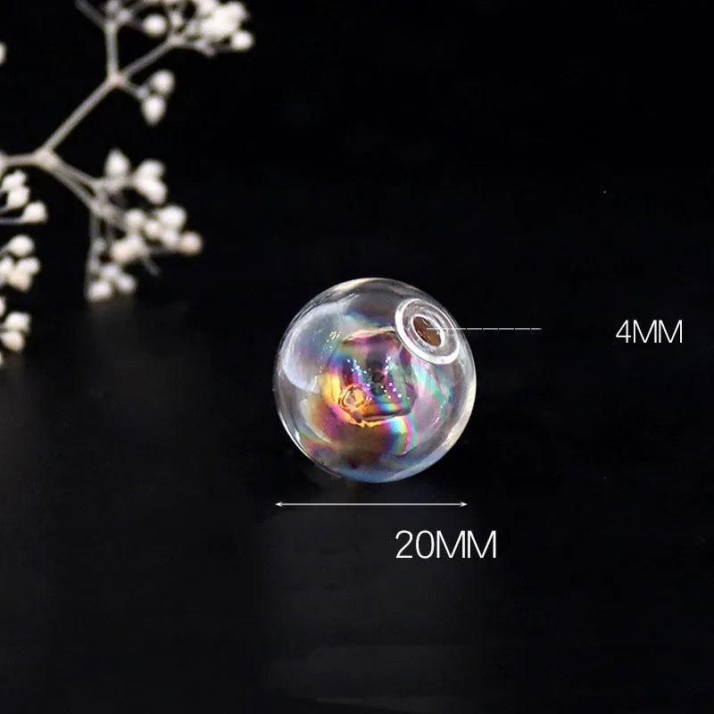 10piece 6-40mm Hollow Glass Ball With One Hole Round Bubble Vial Glass Globe Orbs Jewelry Findings Glass Locket Accessories