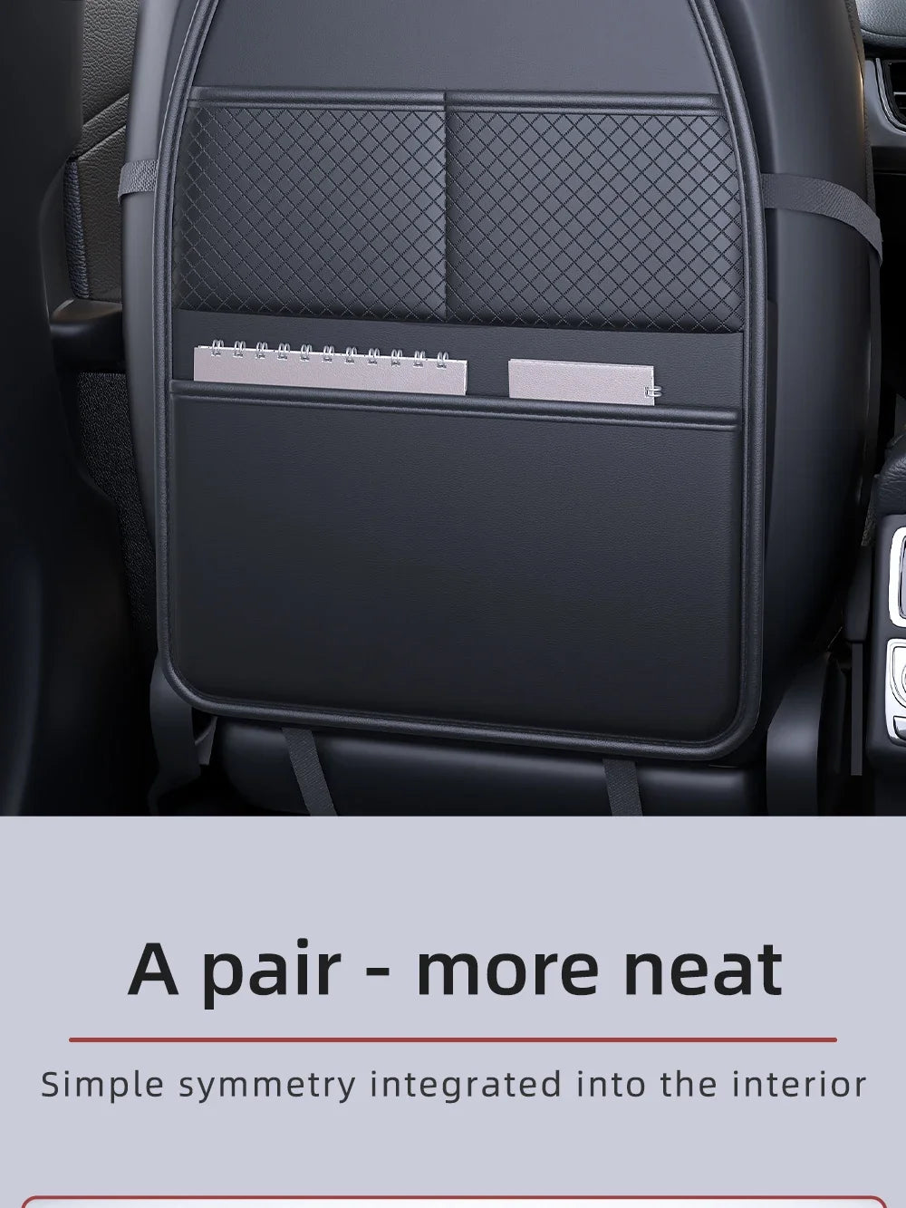 PU Leather Car Seat Kick Proof Pad with Pockets Multi-functional Tablet Holder Auto Seat Back Protection Cover for Kids