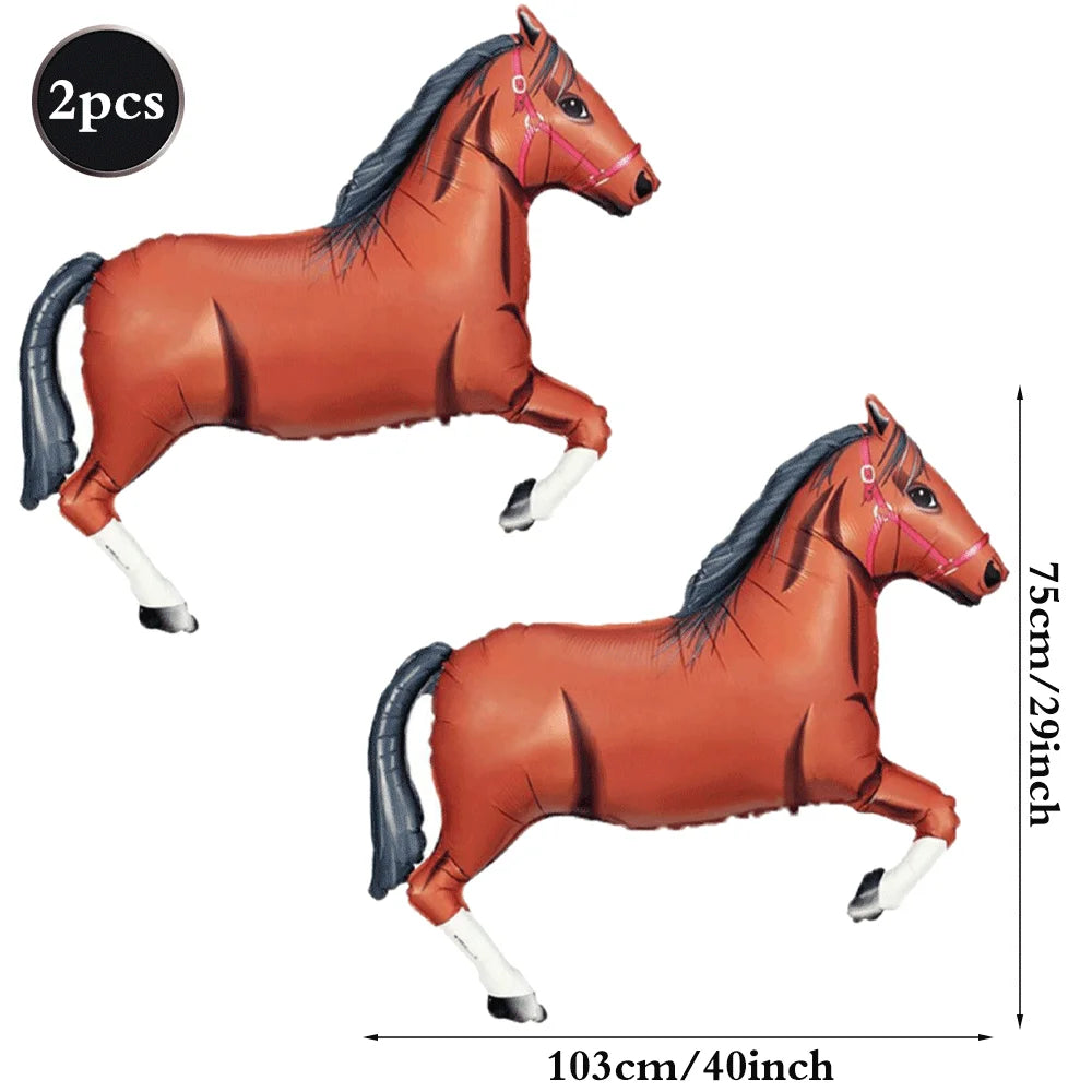 Western Cowboy Theme Party Decoration Foil Horse Balloon Horse Boots Hat Wheel Balloons Cowboys Cowgirls Birthday Party Supplies