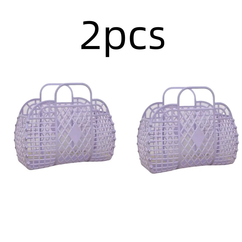 Detachable Shower Plastic Bath Bathroom Hollow Wash Storage Shopping Basket Home Storage Organization