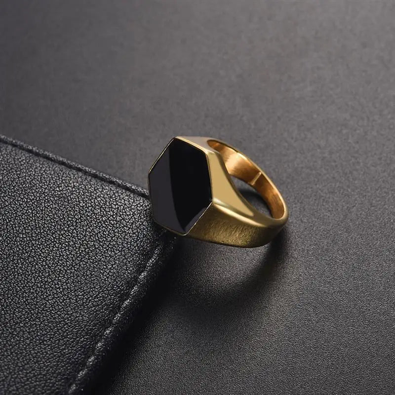 Jiayiqi Men'S Ring Punk Rock 316L Stainless Steel Signet Ring For Men Hip Hop Party Jewelry Male Wedding Gift Custom accept