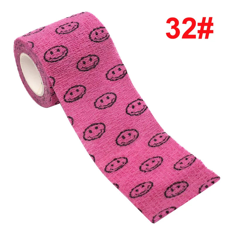 Animal Pattern Printed Self Adhesive Elastic Bandage 4.5m Sports Wrap Tape for Finger Joint Knee First Aid Kit Pet Tape