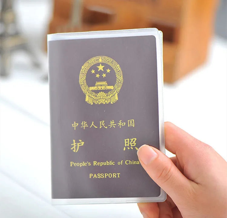 1-3PCS Passport Protective Cover Transparent Frosted, PVC Material Waterproof Document Case