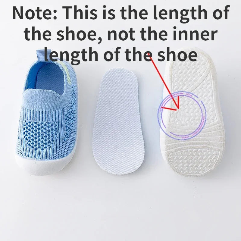 Breathable Knit Mesh Walking Shoes for Kids Spring Summer Soft Sole Anti-Collision Unisex Pastel Casual Sneakers Toddlers 1-3Y