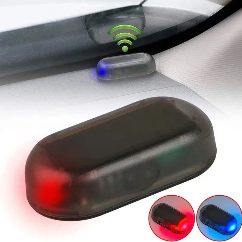 1/2Pcs Car Fake Security Light Solar Powered Simulated Dummy Alarm Wireless Warning Lamp LED Flashing Anti Theft Caution Lamp