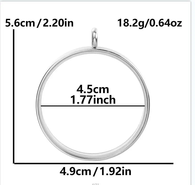 1Pc Stainless Steel Round Reliquary Photo Coin Holder Locket Pendant Openable Glass Cremation Urn Relicario Colgantes Jewelry