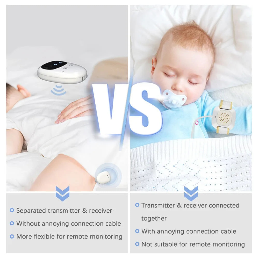 Wireless Bedwetting Alarm Pee Alarm 10-20M Range Vibration Sound Reminding for Boys Grils Kids Potty Training Elder Care