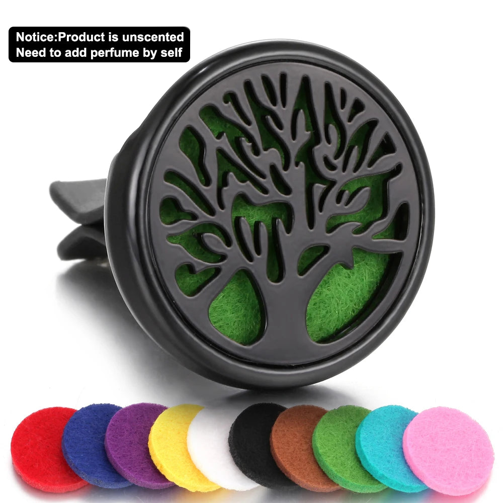 Black Perfume Diffuser Clip Auto Vent Car Air Freshener Alloy Stainless Steel Aroma Aromatherapy Essential Oil Diffuser Locket