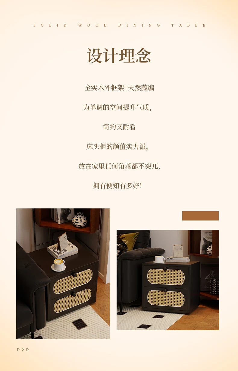 Bedroom Vintage Nightstands Rattan Wooden Design With Drawers Nightstands Minimalist Luxury Mesa De Cabeceira Unique Furniture