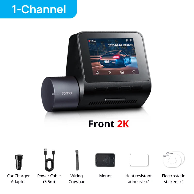 70mai Dash Cam A410 2.5K+1080P Dual-Channel Recording Built-in GPS 24H Parking Surveillance Car DVR 70mai A410