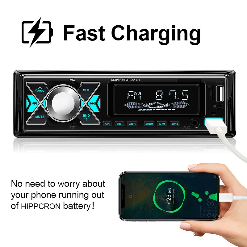 Car 1 din Radio Audio Stereo MP3 Player Bluetooth Multimedia Digital Stereos For Car Universal Colorful With Aux Input USB