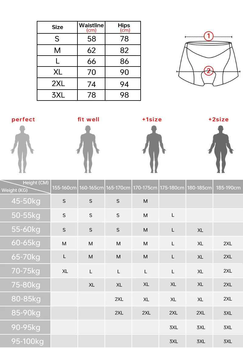 X-TIGER Men's Cycling Underwear with 5D Gel Cushioned MTB Boxer Cycling Shorts Road Cycling Underwear Cycling Equipment