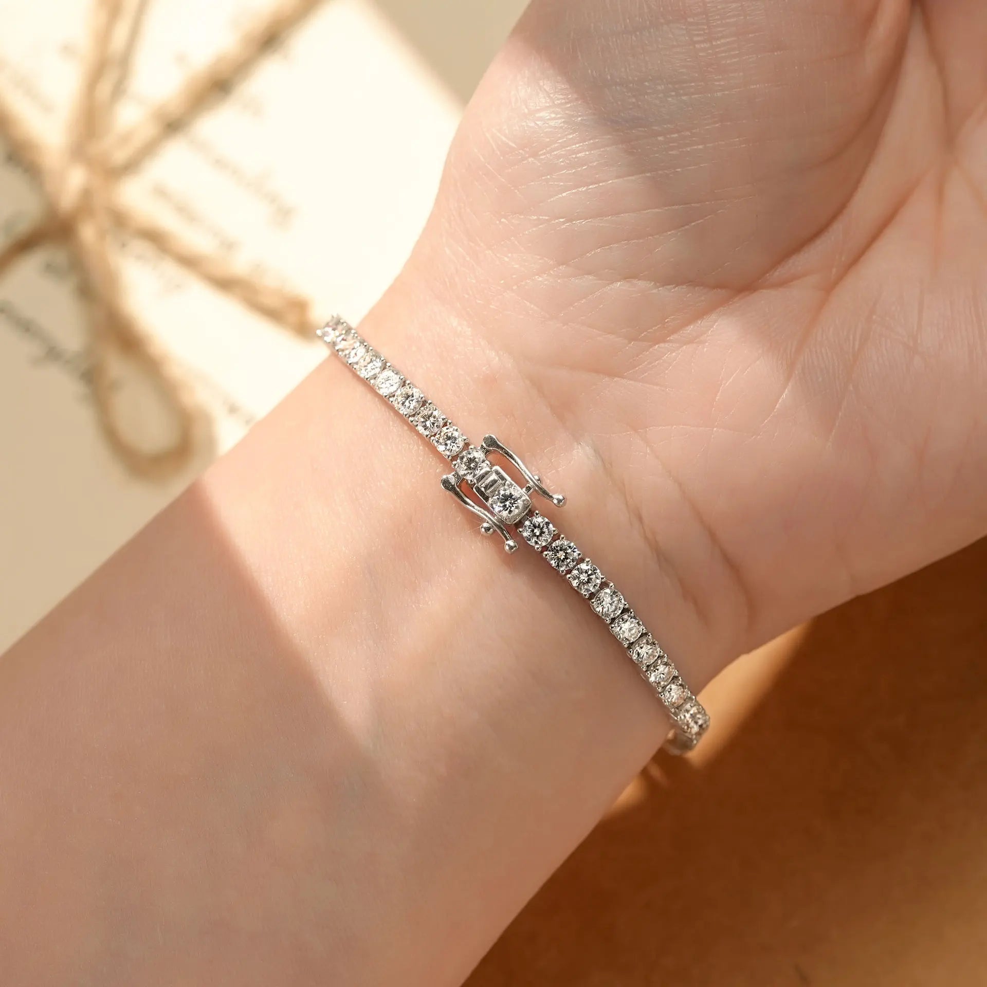 S925 Sterling Silver High Quality Fashionable  D Color VVS1 Full Moissanite Tennis Bracelet for Women Wedding Engagement Jewelry