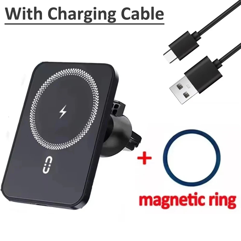 Car Air Vent Magnetic GPS Phone Holder Stand Wireless Charger For Magsafe iPhone 17 16 15 14 13 12 Pro Max Cell Fast Charging