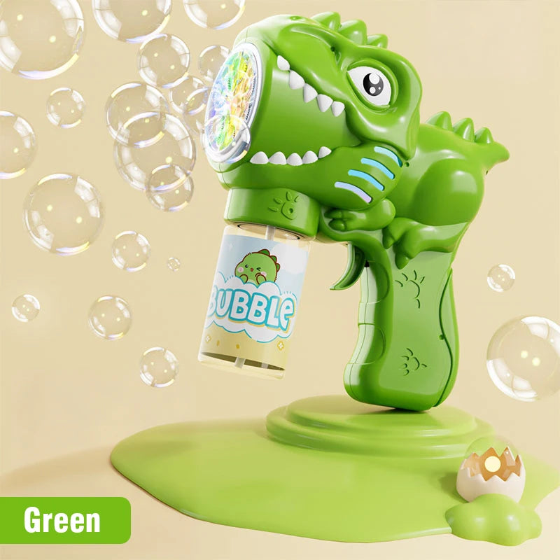 2 In 1 Large Bubbles Dinosaur Soap Bubble Electric Gun Toy Children's Outdoor Party Interactive Games for Kids Boys Girls Kids