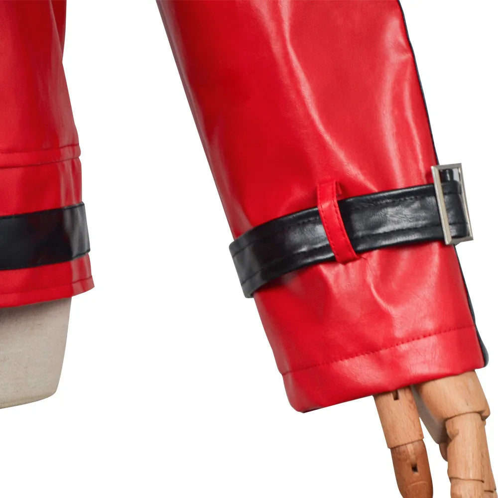 Michael Jackson cosplay red leather jacket cosplay costume Halloween stage performance outfit men's top