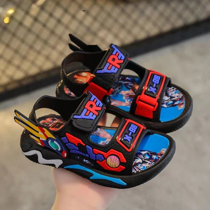 Boys Sandals 1-12 Year Old Soft Sole Anti Slip Sandals Cartoon Outwear Small and Medium Sized Children Beach Sandal