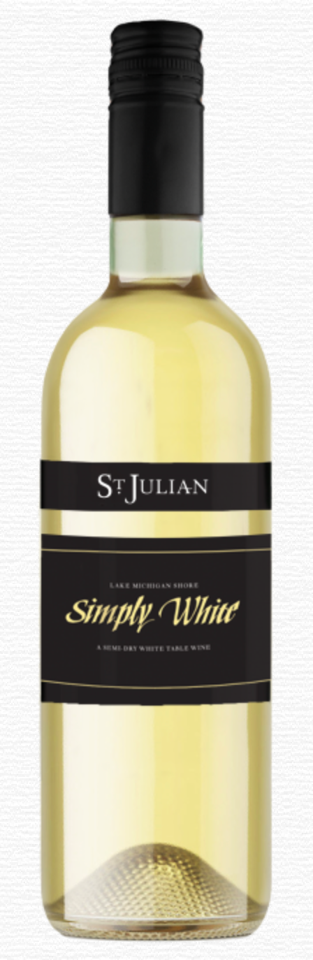 St. Julian Winery Simply White Wine, Michigan, USA (750ml)